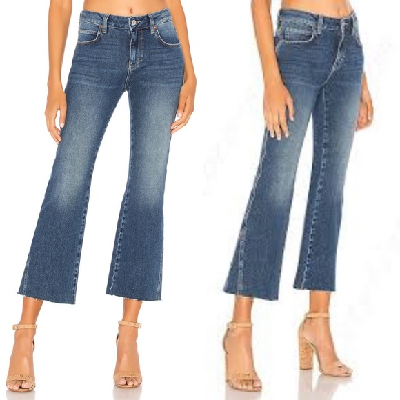 Free People Denim - Free People Blue Rita Crop Flare Denim Jeans